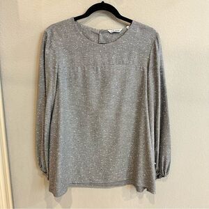 Caliban | MEDIUM | IT 44 grey woven $280 long sleeve blouse